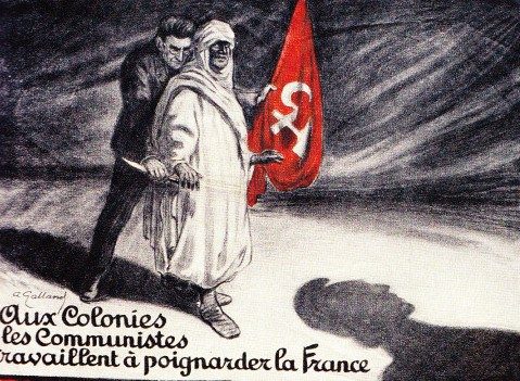 Caricature du PCF trahissant la France coloniale