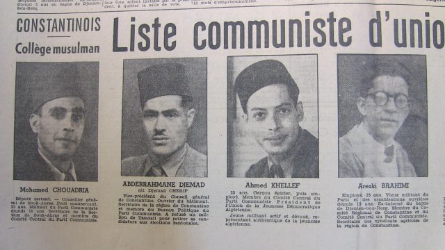 َA partir de la gauche, Mohamed Chouadria, Cherif Djemad, Ahmed Khellef et Arezki Brahimi.