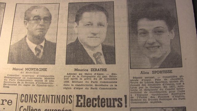 A droite, Alice Sportisse, Maurice Zerathe et Marcel Montagné.
