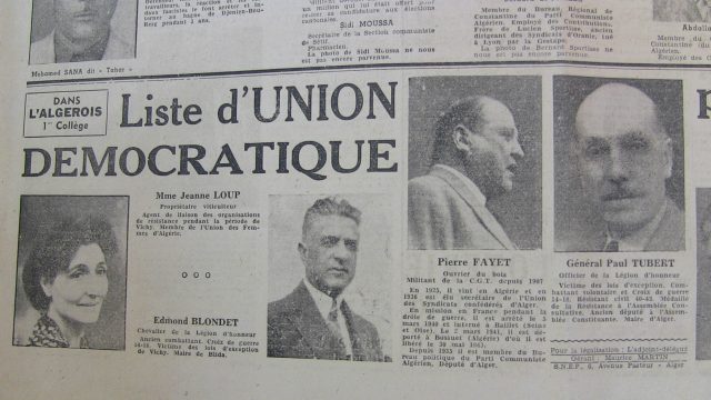 A gauche, Jeanne Loup, Edmond Blondet, Pierre Fayet et Paul Thubert.