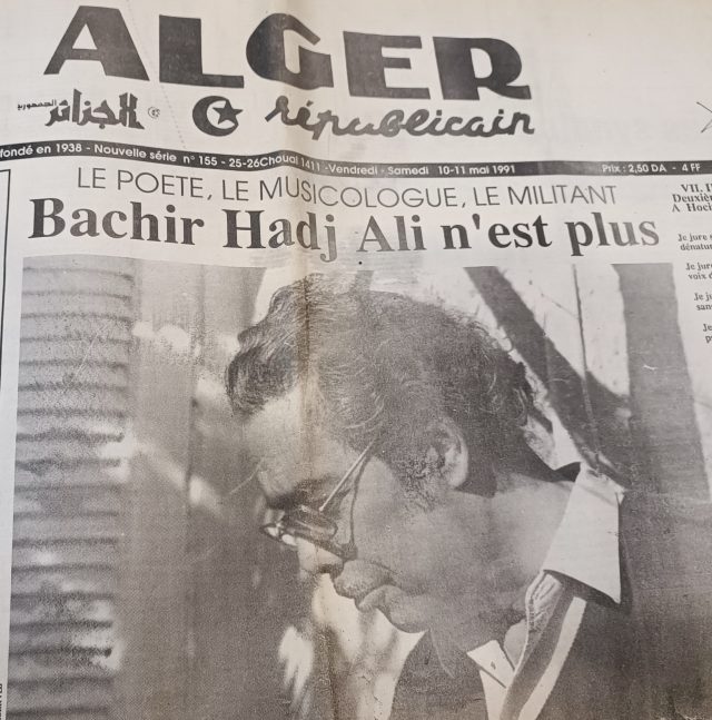 Décès de Bachir Hadj-Ali
