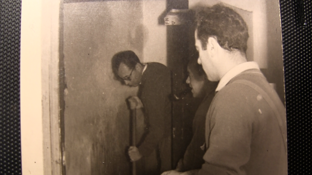 René Justrabo qui balaye (camp de Lodi)
